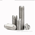 Stainless steel Slotted set screws with flat point